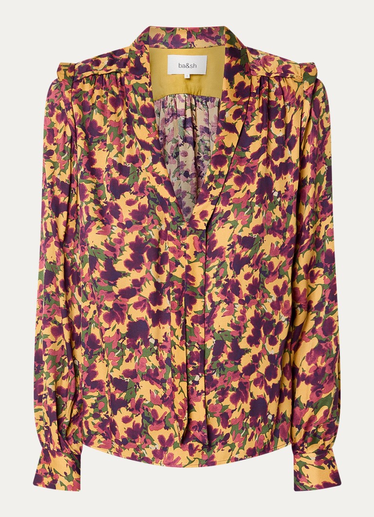 Ba&sh Dames Nale tuniek met bloemenprint in de kleur Okergeel