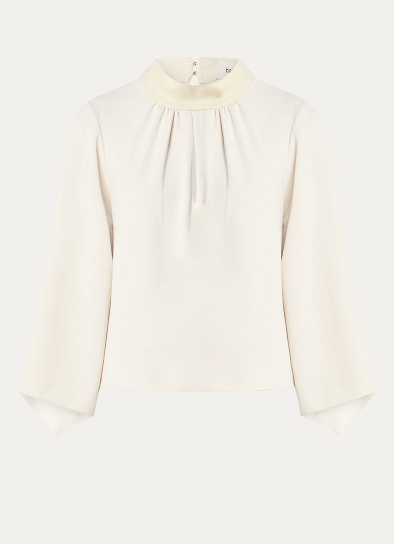 Ba&sh Dames Tara tuniek met trompetmouw in de kleur Gebroken wit