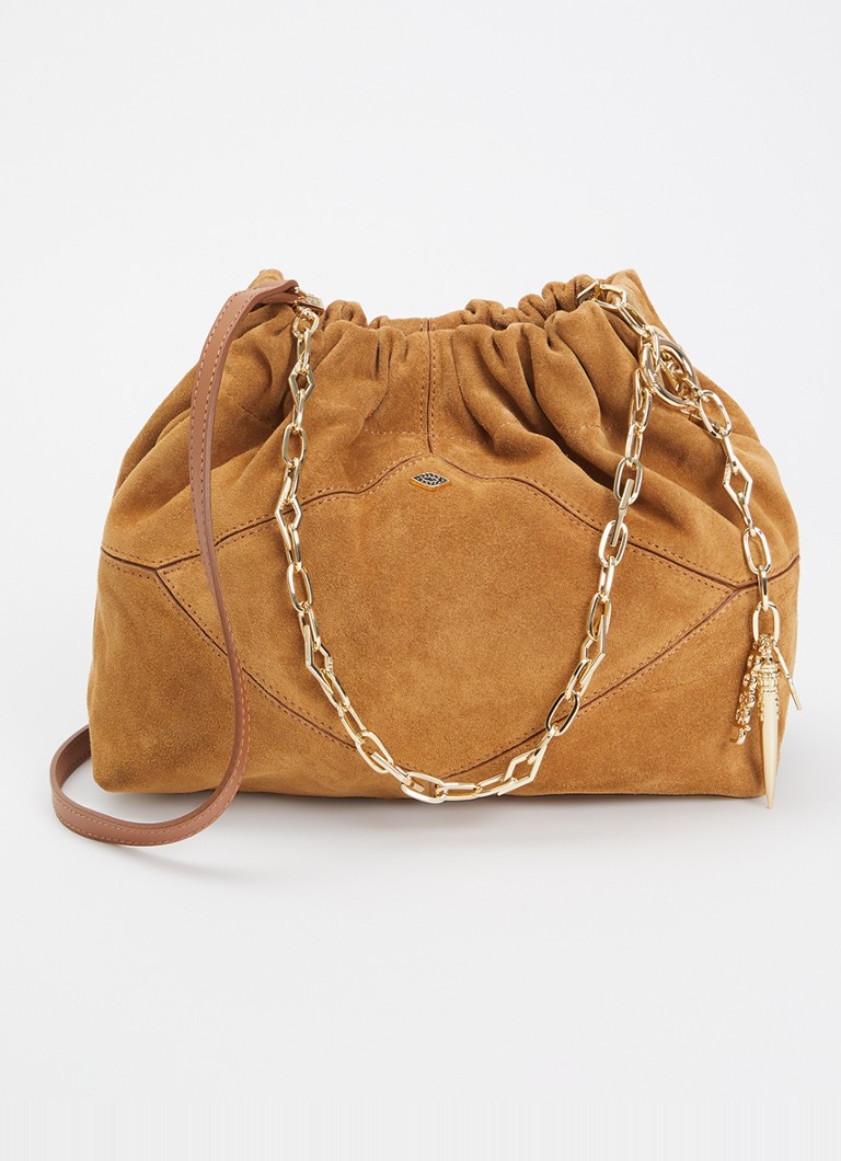 Ba&sh Dames Crossbodytas van suède in de kleur Camel