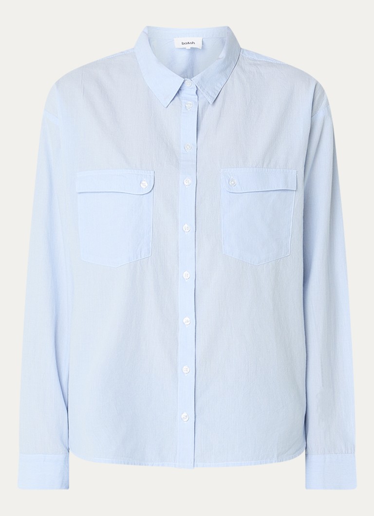 Ba&sh Dames Porzia blouse met streepprint in de kleur Lichtblauw