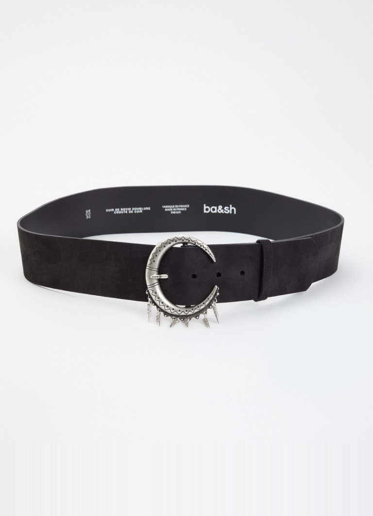Ba&sh Dames Bruno riem van leer in de kleur Zwart