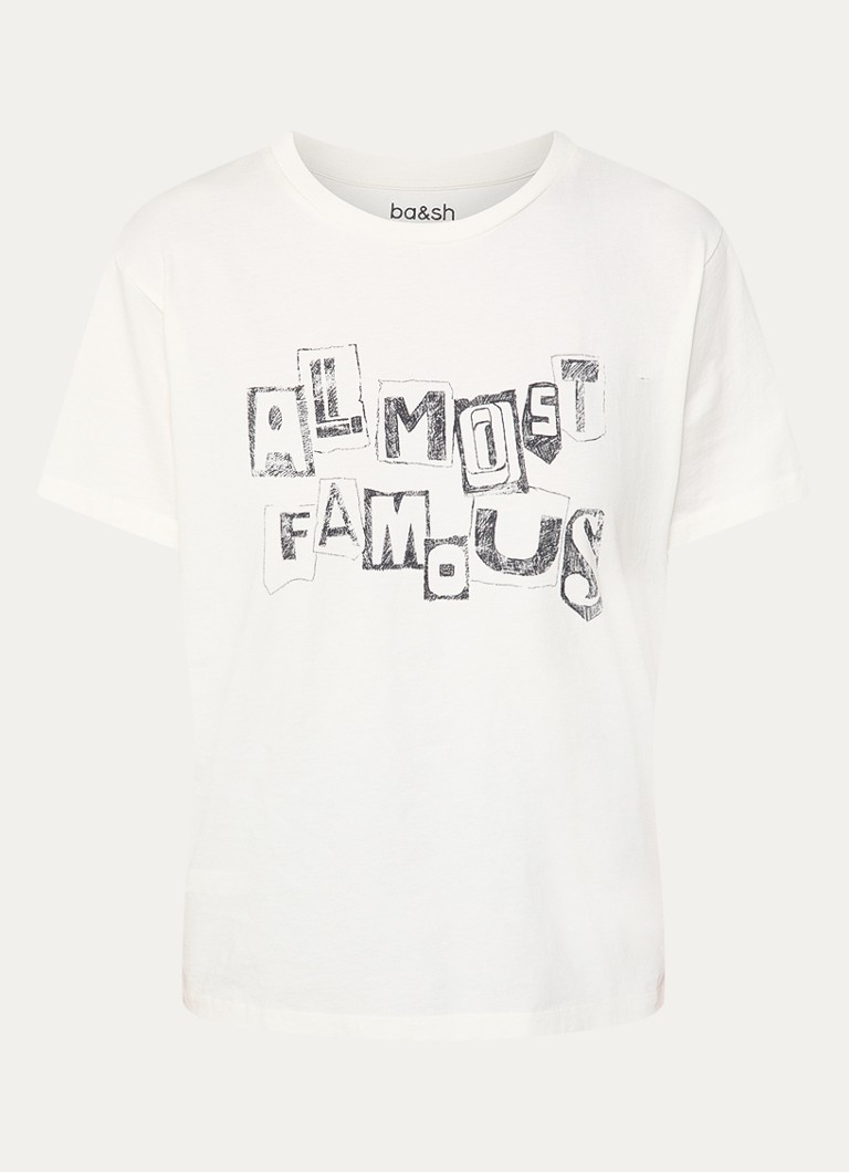 Ba&sh Dames Ralfa T-shirt met print in de kleur Gebroken wit
