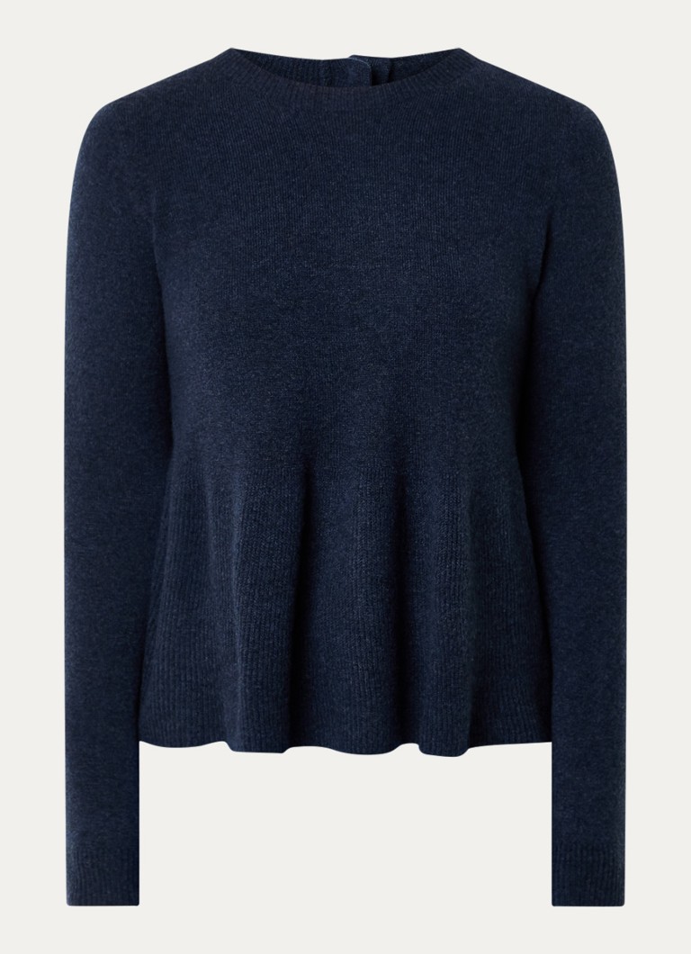 Ba&sh Dames Fijngebreide trui in wolblend in de kleur Donkerblauw