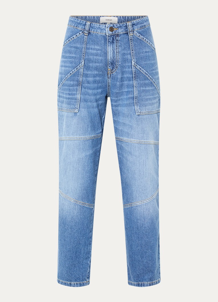 Ba&sh Dames Moyce mid waist straight leg jeans met medium wassing in de kleur Indigo