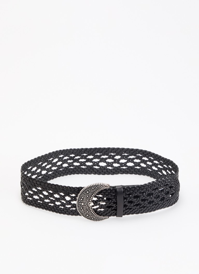 Ba&sh Dames Balmy riem van leer in de kleur Zwart