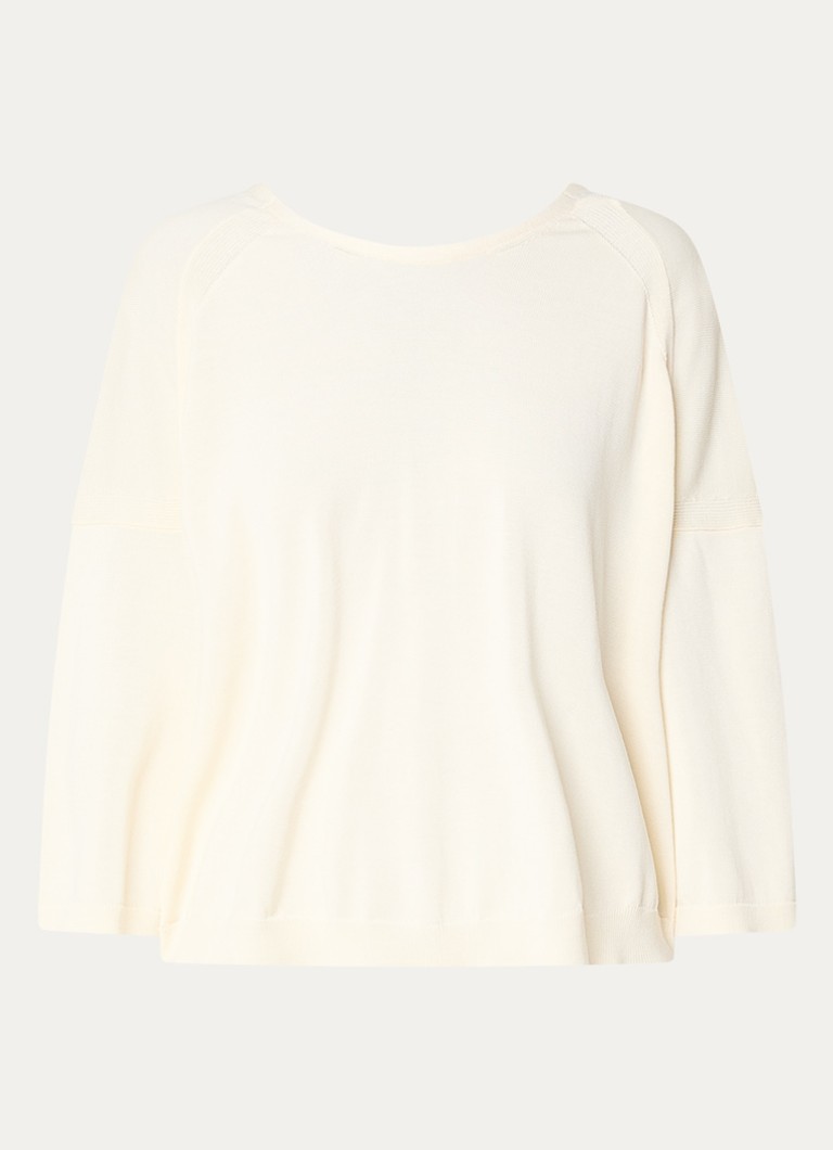 Ba&sh Dames Braha fijngebreide cropped top in zijdeblend in de kleur Gebroken wit