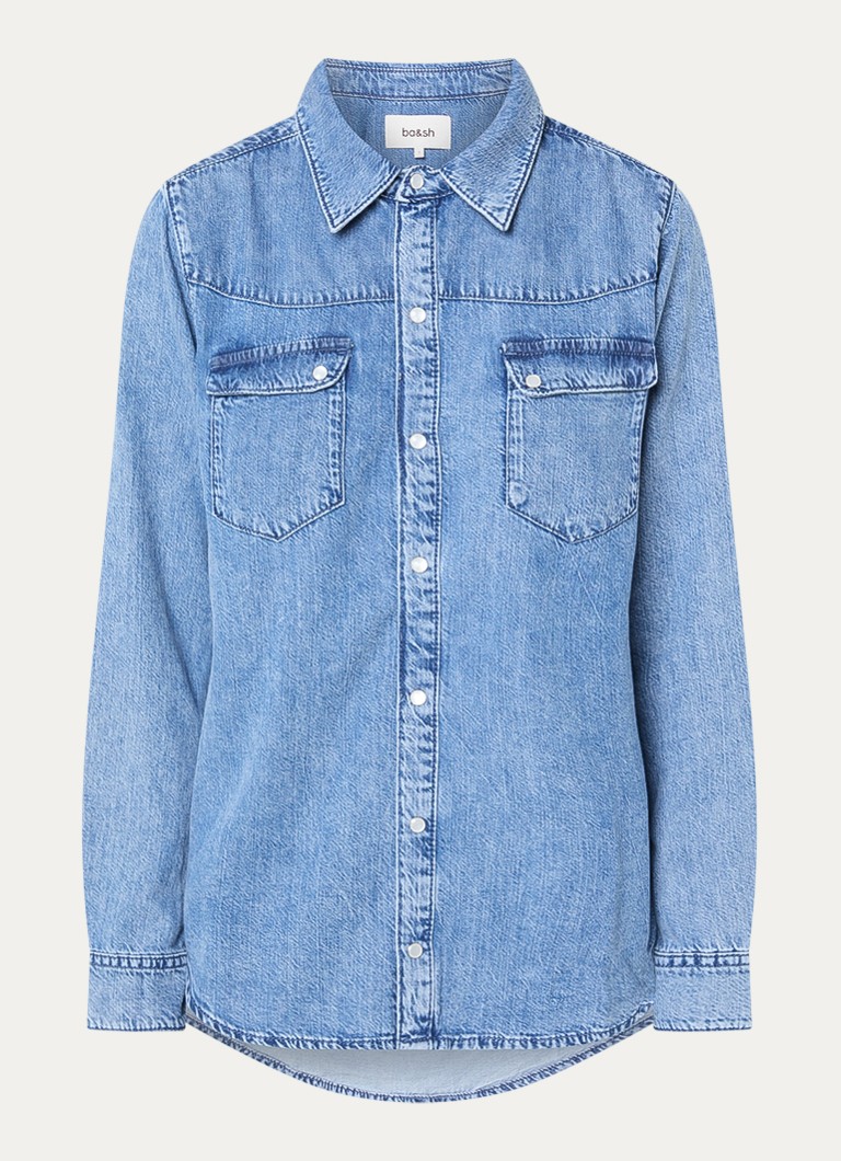 Ba&sh Dames Adali blouse van denim in de kleur Blauw