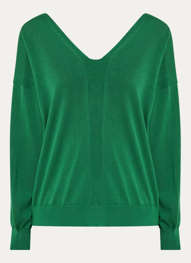 Ba&sh Dames Brenda fijngebreid vest in zijdeblend in de kleur Groen