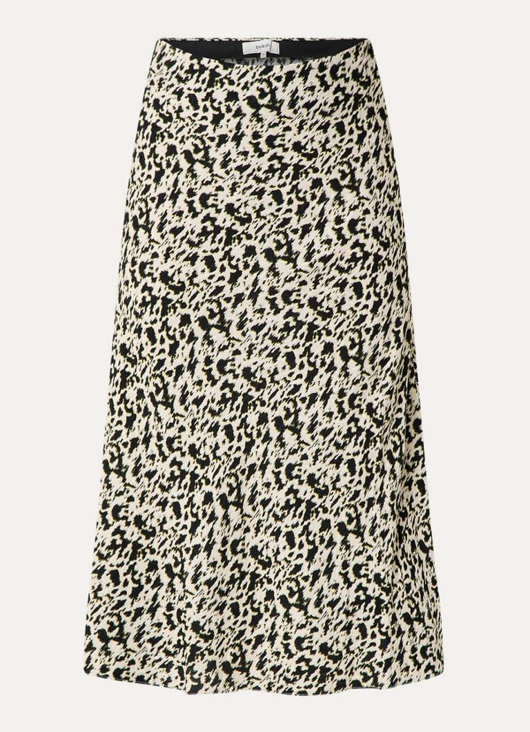 Ba&sh Dames Paena midi rok met print in de kleur Creme