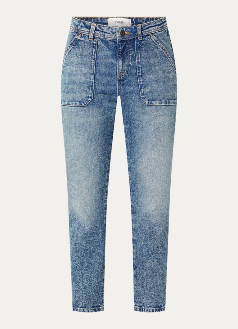 Ba&sh Dames Mally high waist straight leg jeans met lichte wassing in de kleur Indigo