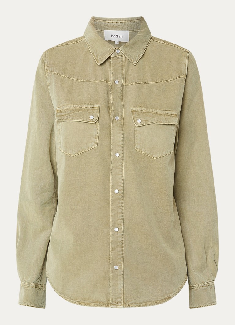 Ba&sh Dames Jada blouse met klepzakken in de kleur Lichtgroen