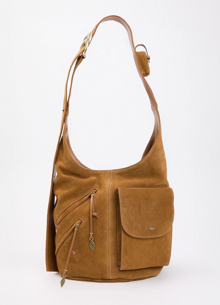 Ba&sh Dames YouYou crossbodytas van kalfssuède met verstelbare schouderriem in de kleur Camel