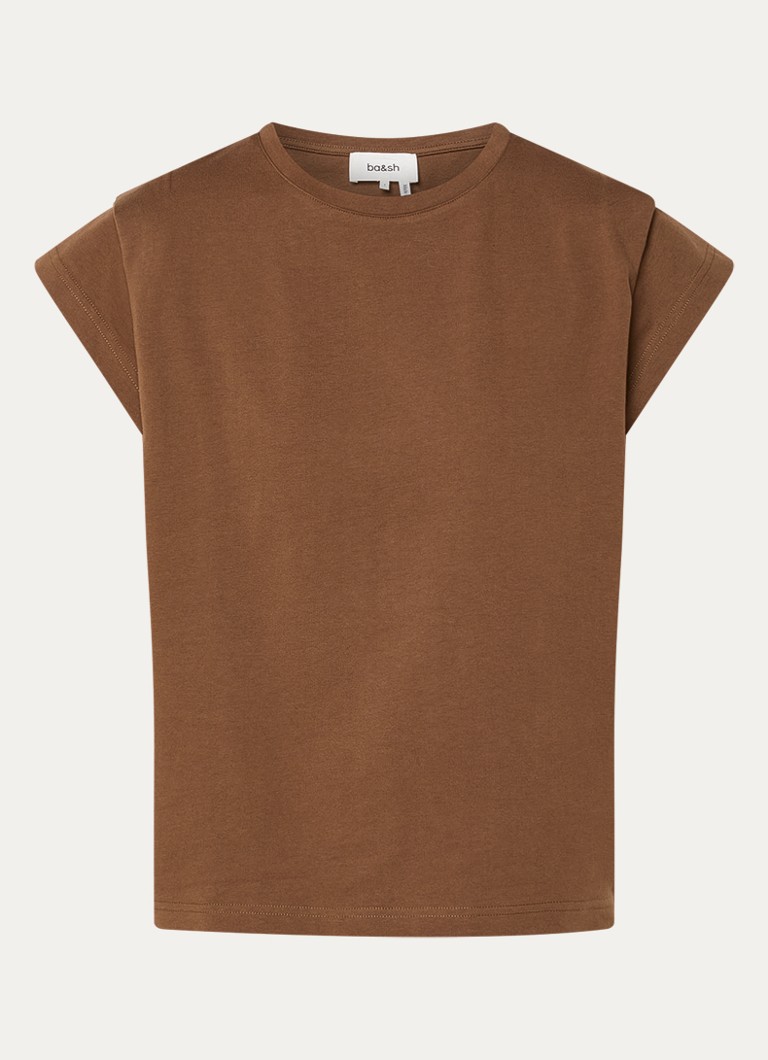 Ba&sh Dames T-shirt met ronde hals in de kleur Bruin