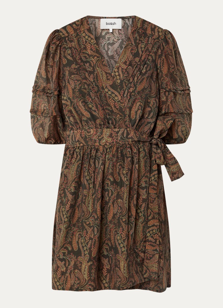 Ba&sh Dames Teodora mini jurk met bloemenprint in de kleur Khaki