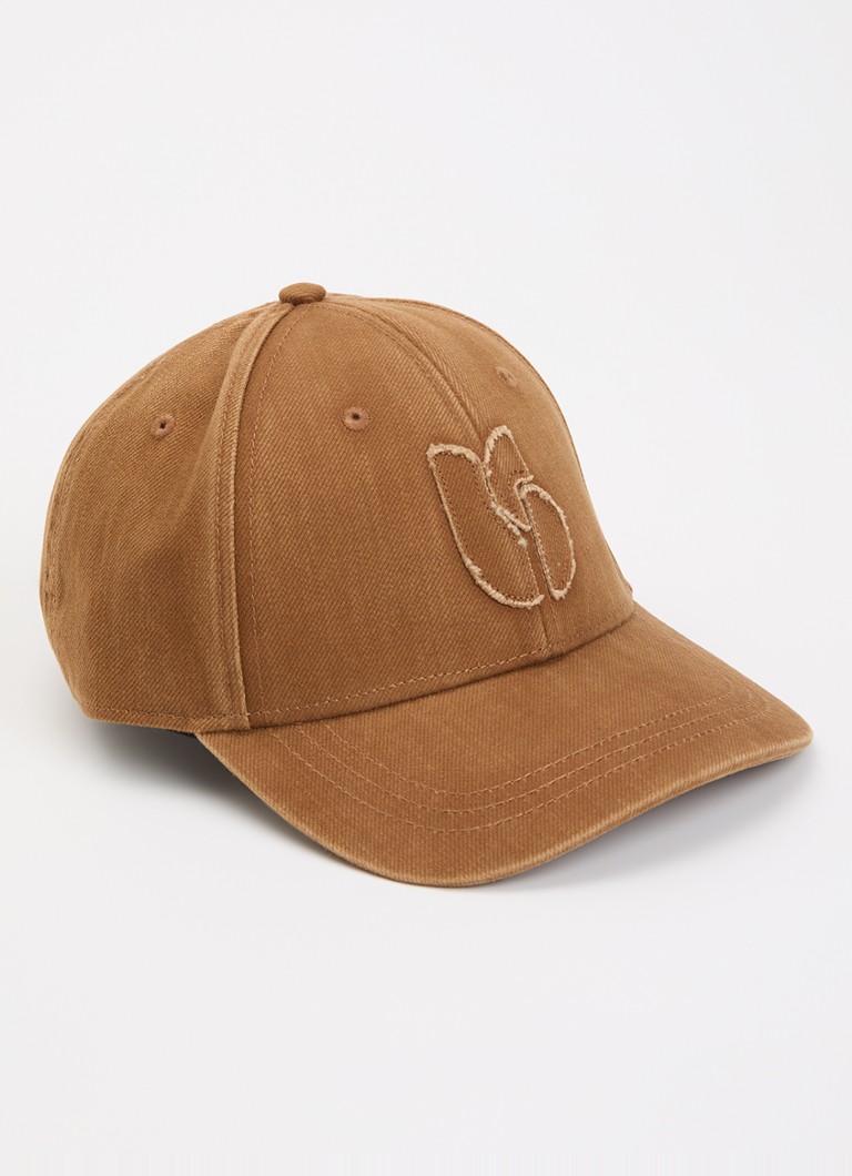 Ba&sh Dames Halyce pet van denim met logo in de kleur Hazelnootbruin