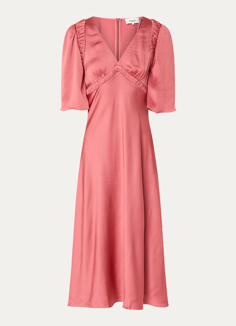 Ba&sh Dames Charlotte midi jurk met V-hals in de kleur Roze