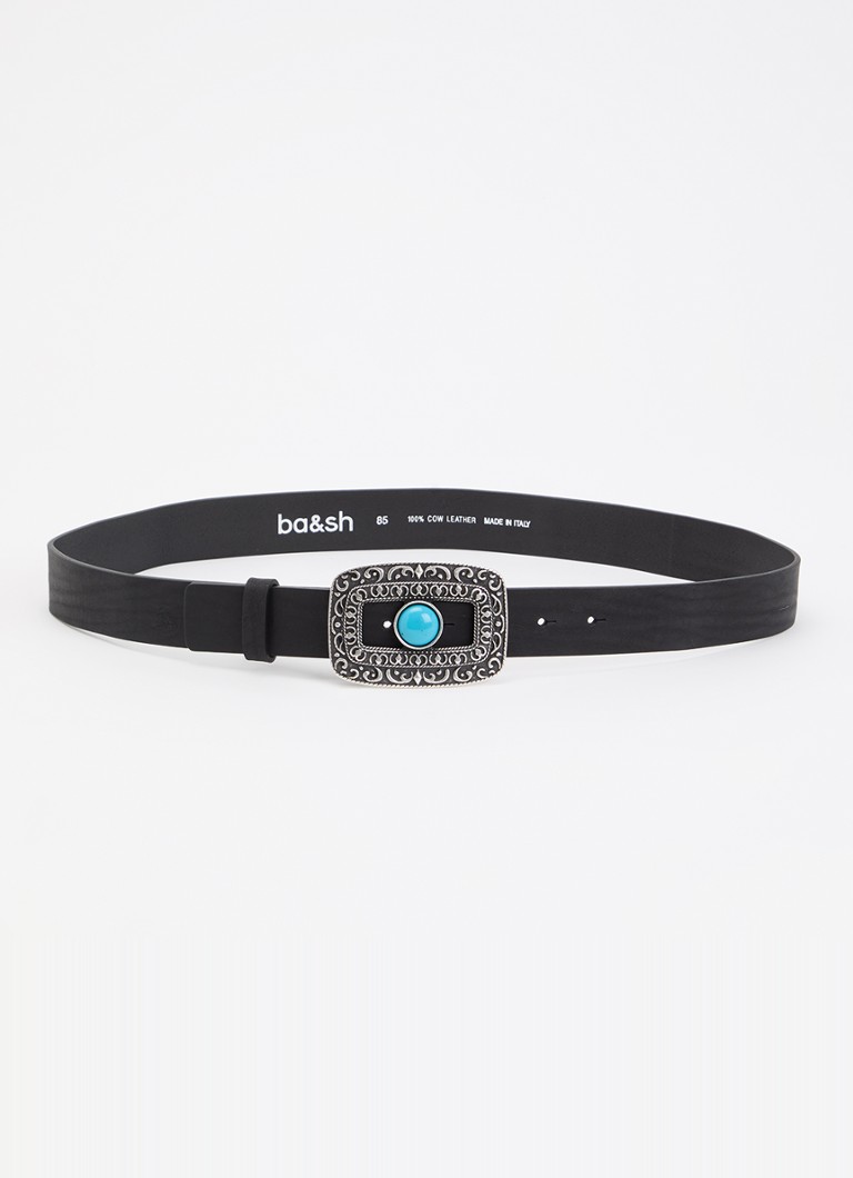 Ba&sh Dames Boni riem van leer in de kleur Zwart
