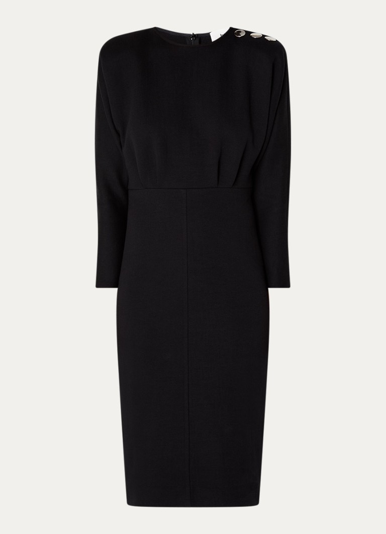 Ba&sh Dames Bryt midi jurk met sierknopen in de kleur Zwart