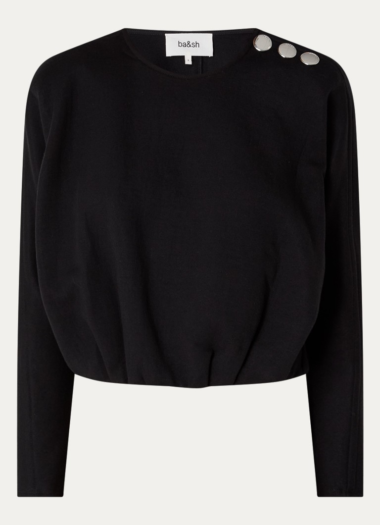 Ba&sh Dames Branny T-shirt met ronde hals in de kleur Zwart
