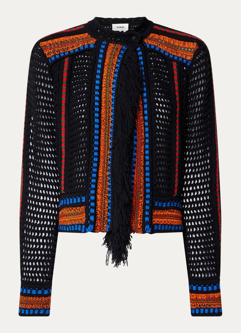 Ba&sh Dames Bianca grofgebreid vest met ronde hals in de kleur Zwart