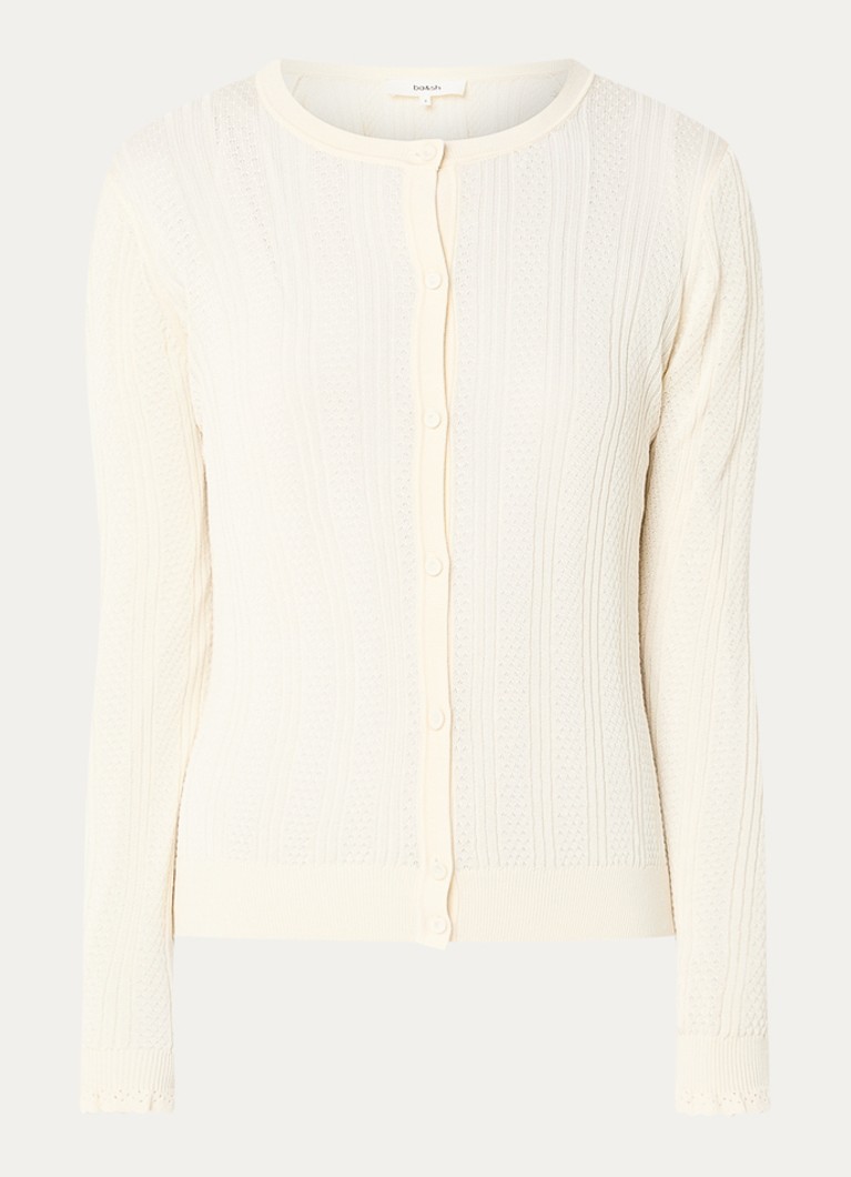 Ba&sh Dames Viviana fijngebreid vest met ronde hals in de kleur Creme