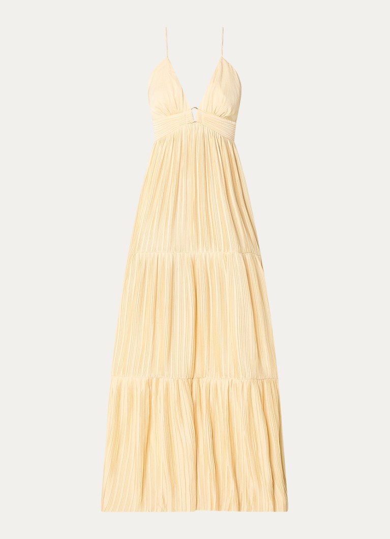 Ba&sh Dames Wasta maxi jurk met V-hals in de kleur Lichtgeel