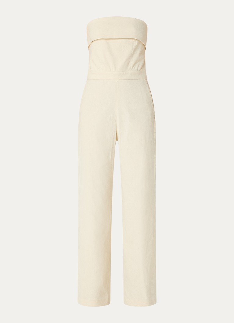 Ba&sh Dames Cenelia wide fit jumpsuit in linnenblend in de kleur Beige