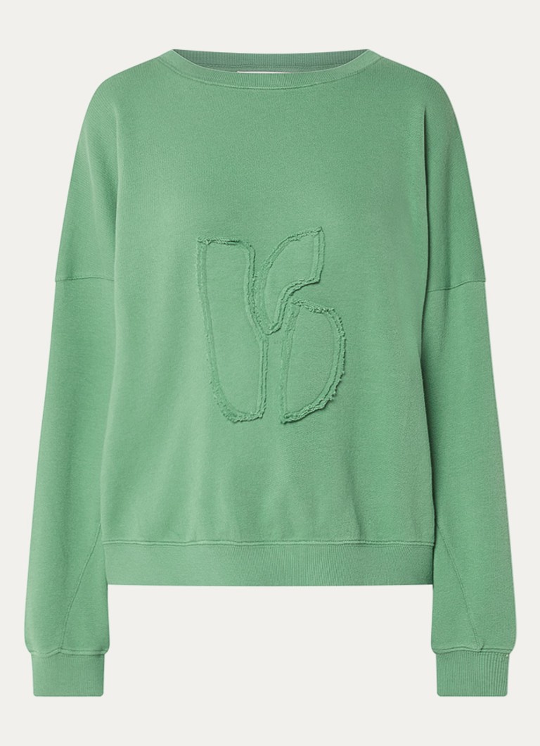 Ba&sh Dames Maia sweater met logoborduring in de kleur Groen