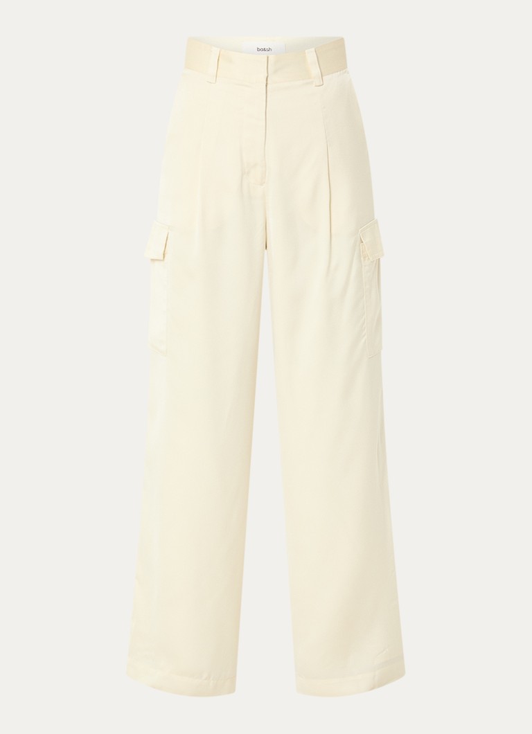 Ba&sh Dames Cary high waist loose fit pantalon met steekzakken in de kleur Lichtgeel