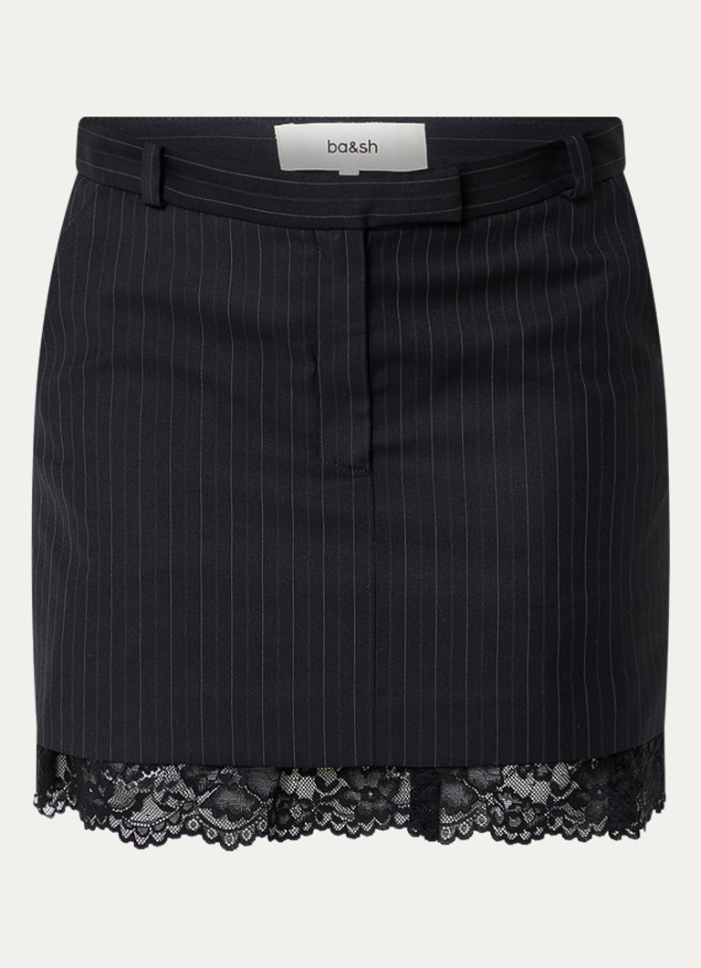 Ba&sh Dames Cassie mini rok in linnenblend met steekzakken in de kleur Zwart