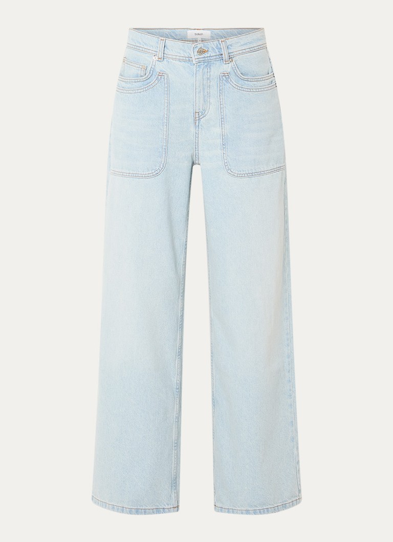 Ba&sh Dames Zoel mid waist wide leg jeans met lichte wassing in de kleur Indigo