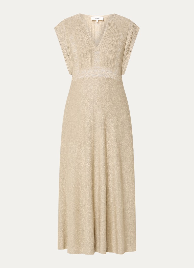 Ba&sh Dames Pasqualina maxi jurk met metallic finish in de kleur Beige
