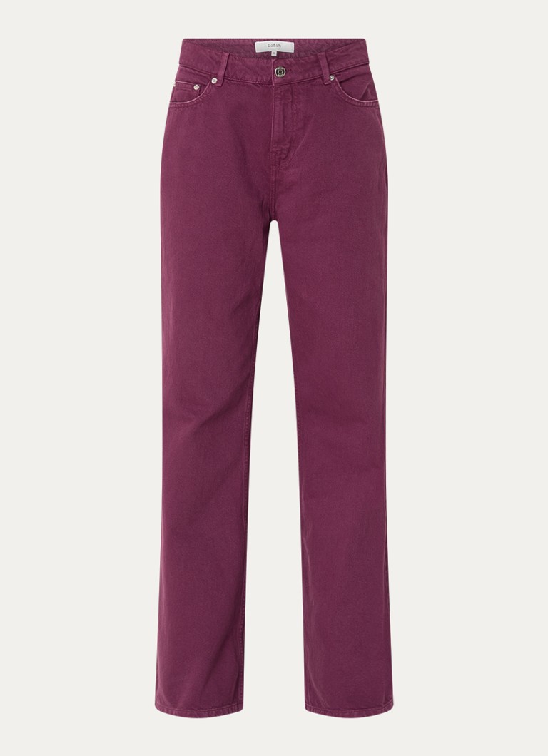 Ba&sh Dames Boney high waist straight leg jeans met steekzakken in de kleur Paars