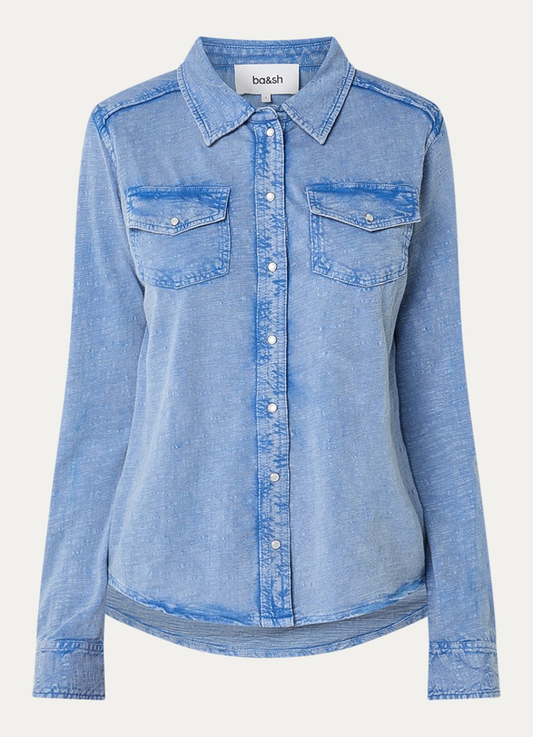 Ba&sh Dames Icare blouse met borstzakken in de kleur Indigo