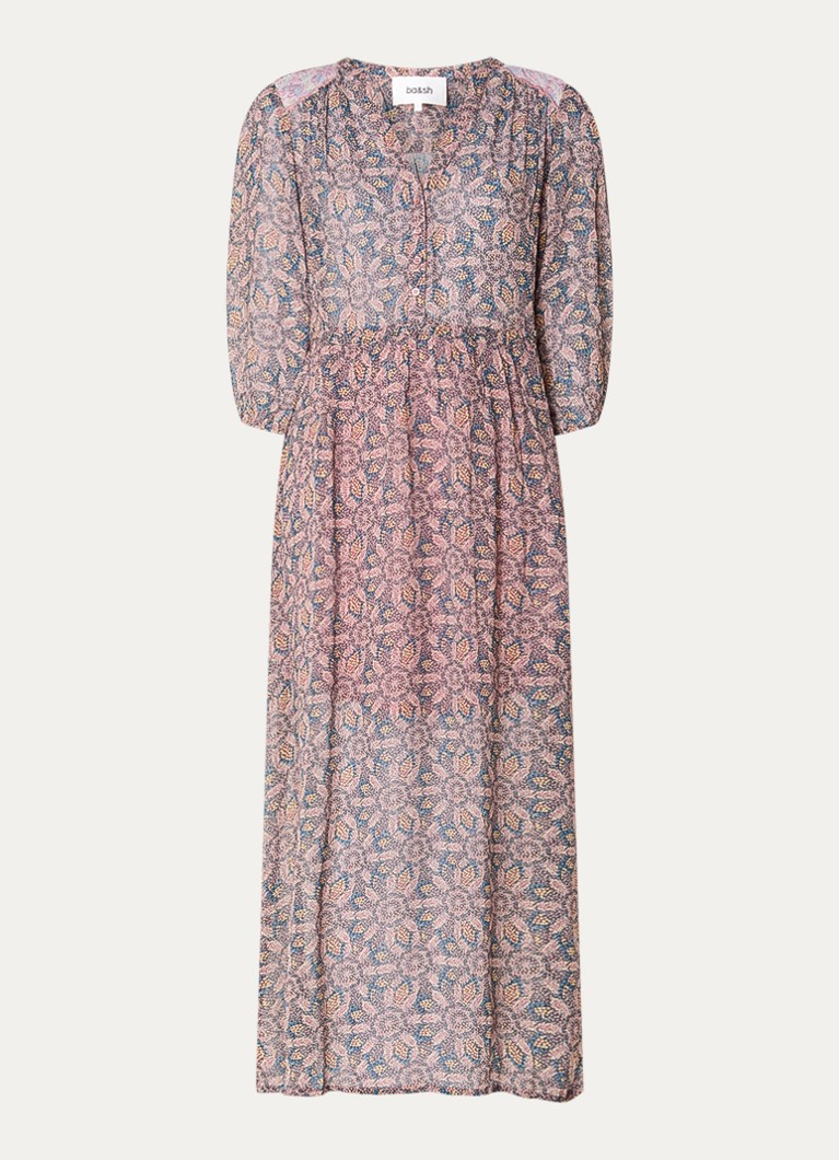 Ba&sh Dames Tizia maxi tuniekjurk met print in de kleur Lichtroze