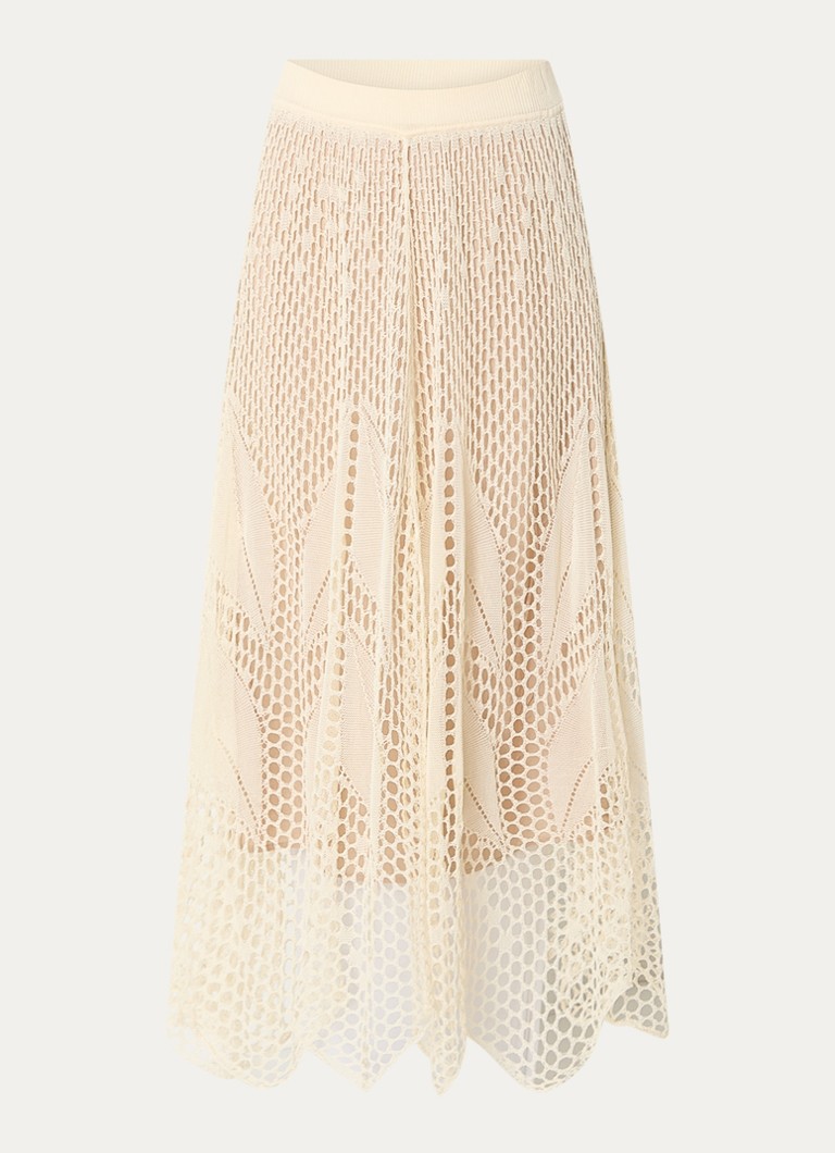 Ba&sh Dames Ulysse maxi semi transparante rok in de kleur Ivoor