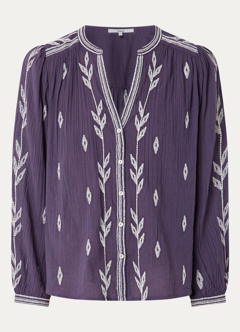 Ba&sh Dames Fedora blouse met borduring in de kleur Paars