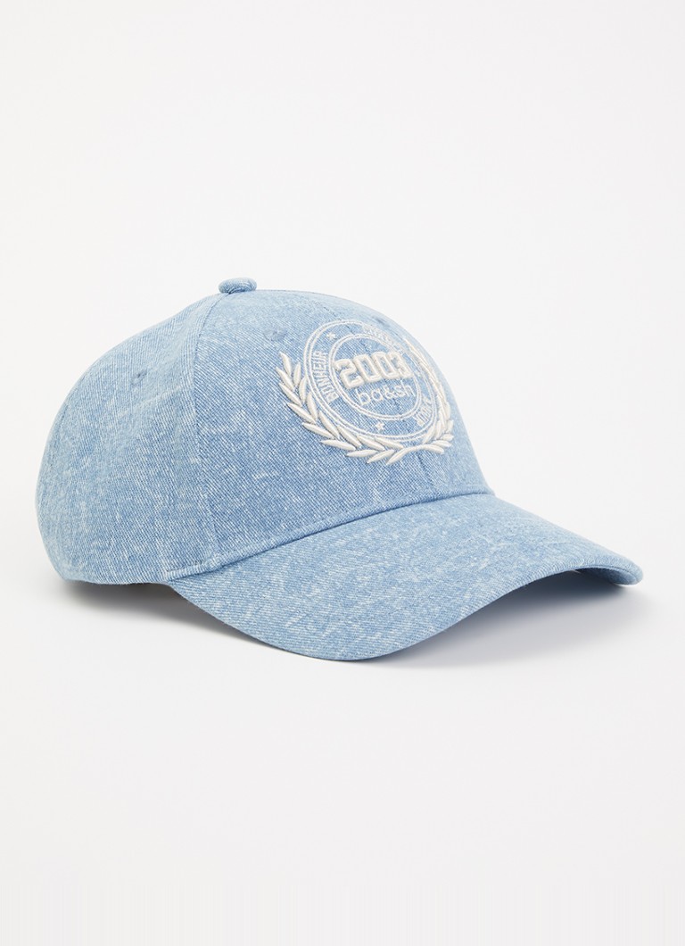 Ba&sh Dames Hemile pet van denim met logoborduring in de kleur Blauw