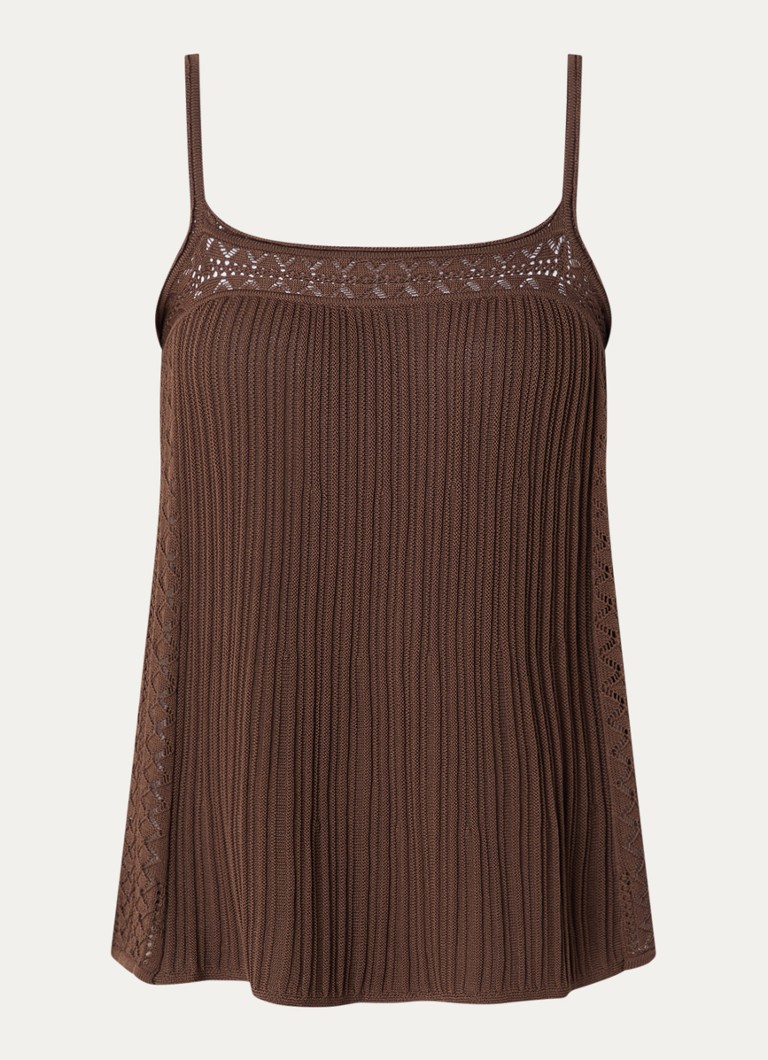 Ba&sh Dames Nika mouwloze top met ribstructuur in de kleur Bruin