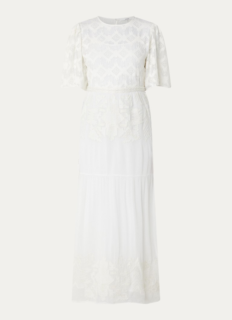 Ba&sh Dames Aphrodite maxi jurk met borduring in de kleur Wit