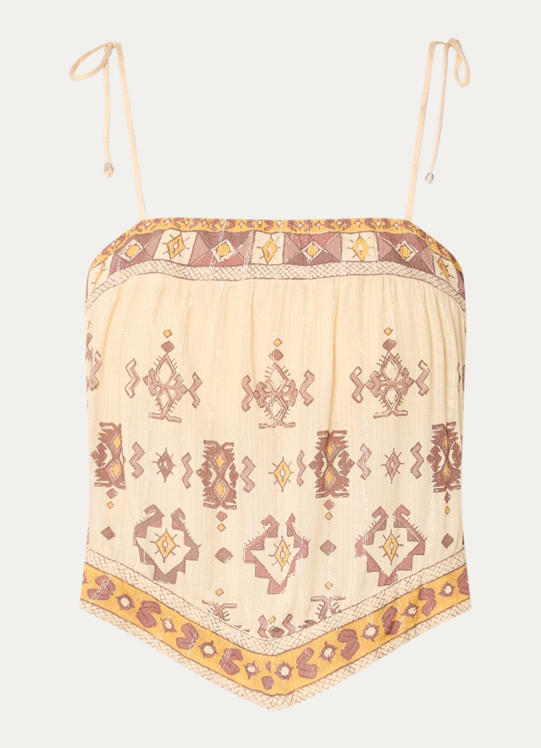 Ba&sh Dames Zelie top met print in de kleur Geel