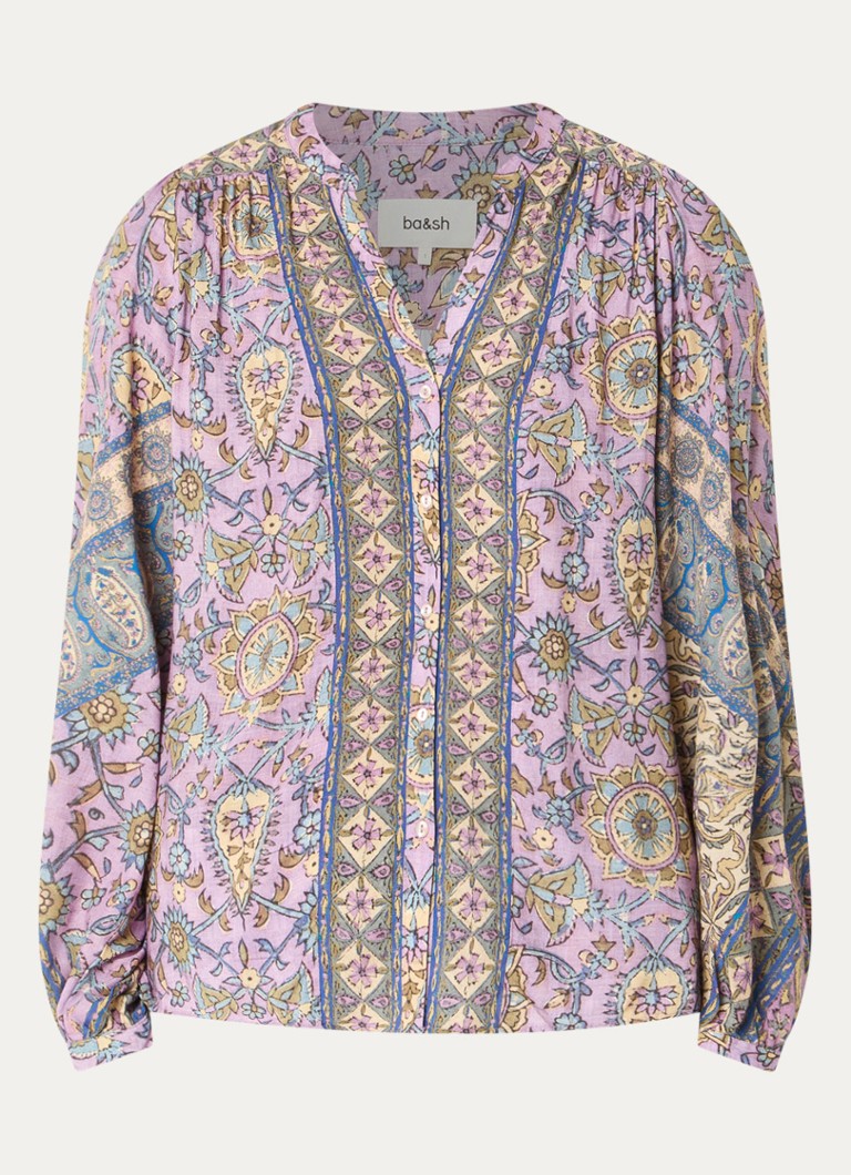 Ba&sh Dames Simi blouse met print in de kleur Paars