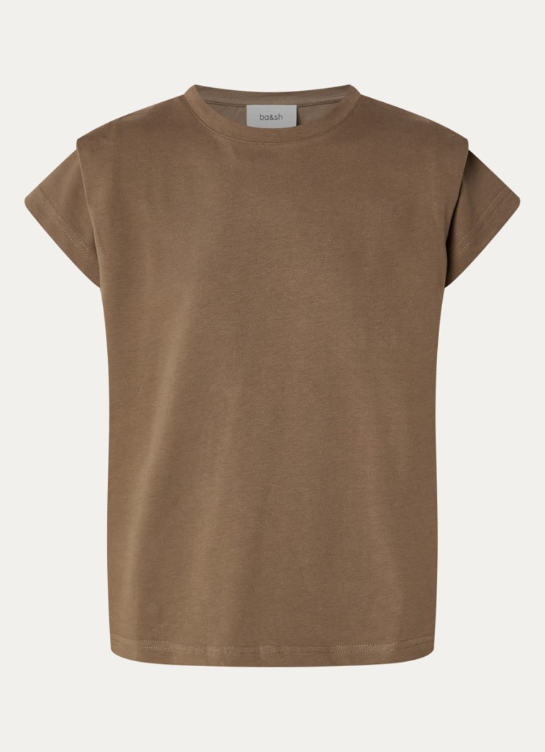 Ba&sh Dames Pio T-shirt met ronde hals in de kleur Zand