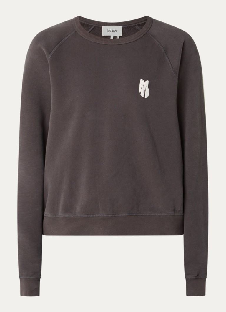 Ba&sh Dames Swing sweater met front- en backprint in de kleur Antraciet