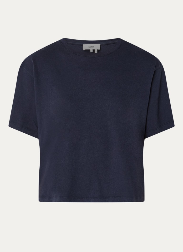 Ba&sh Dames Take T-shirt met backprint in de kleur Donkerblauw