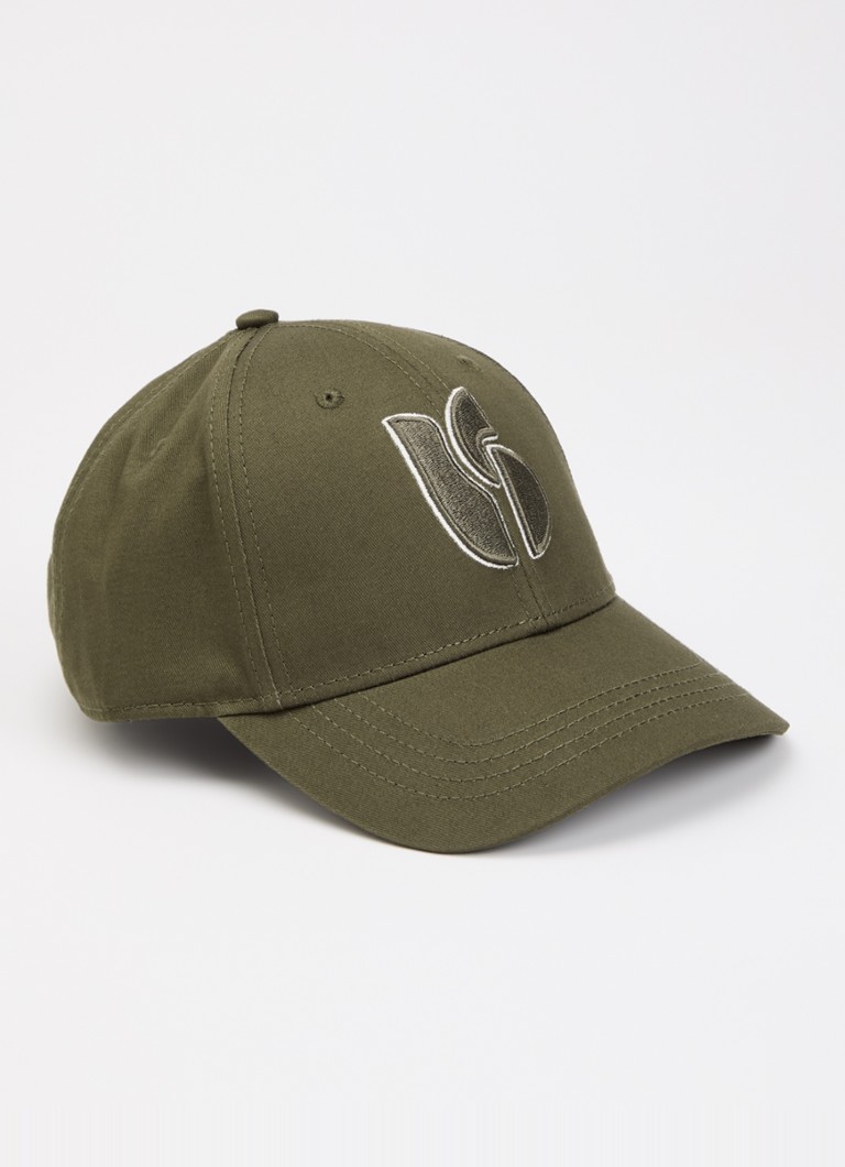 Ba&sh Dames Heloa pet met logoborduring in de kleur Donkerkhaki