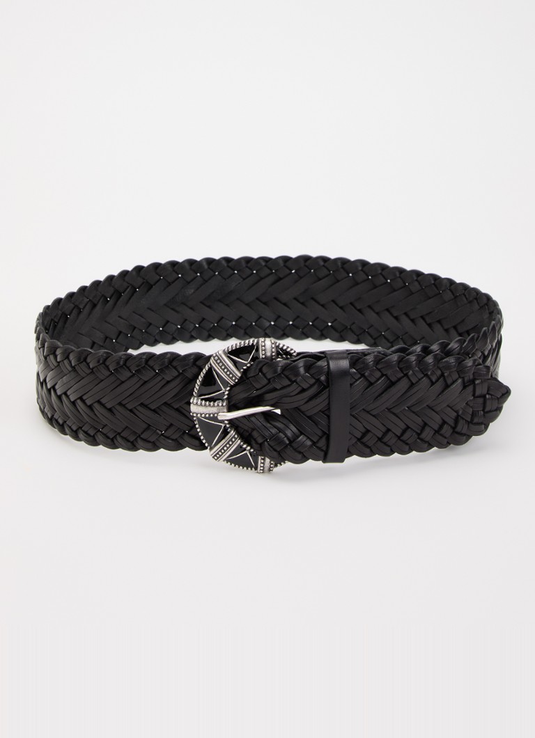 Ba&sh Dames Byron gevlochten riem van leer in de kleur Zwart