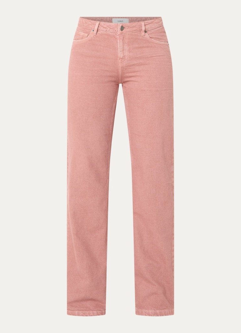 Ba&sh Dames Vana high waist straight leg jeans met gekleurde wassing in de kleur Zalmroze