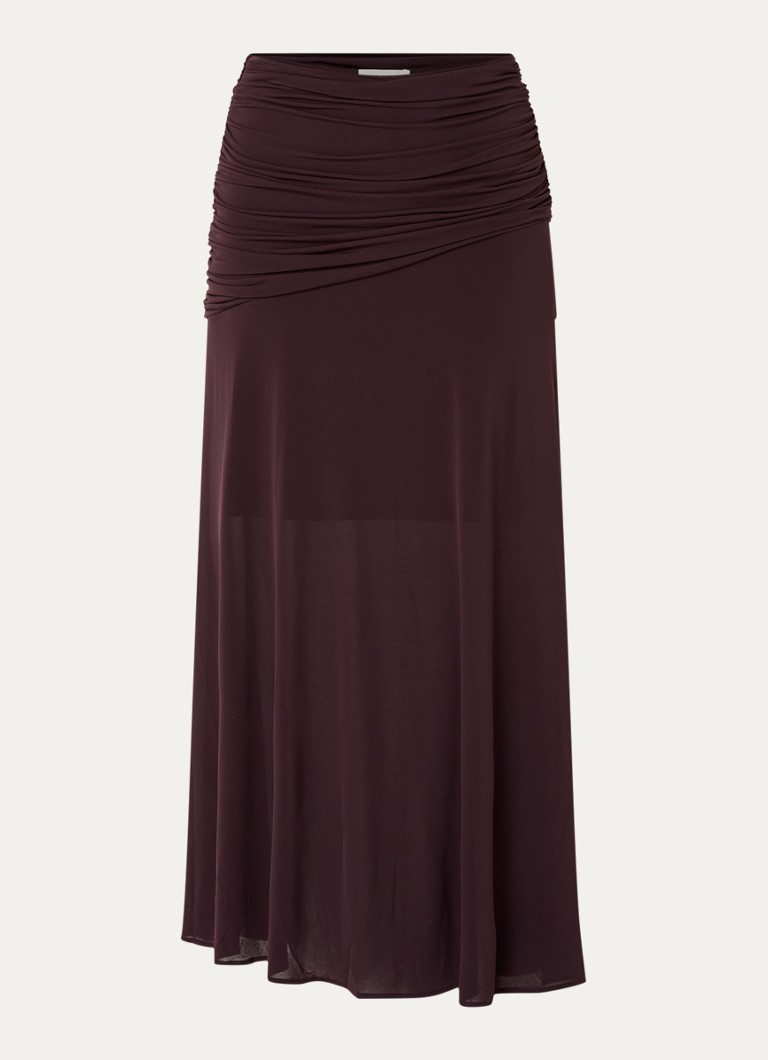 Ba&sh Dames Bailey maxi rok met asymmetrisch detail in de kleur Bordeauxrood