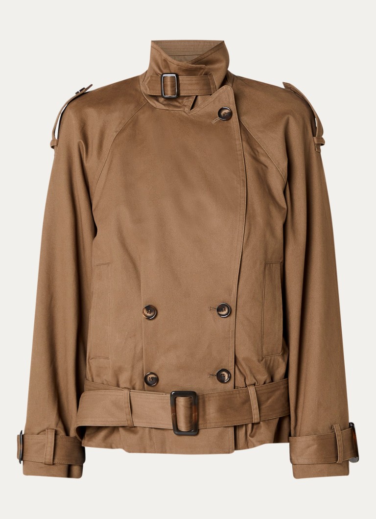 Ba&sh Dames Winnie trenchcoat met strikceintuur en steekzakken in de kleur Camel